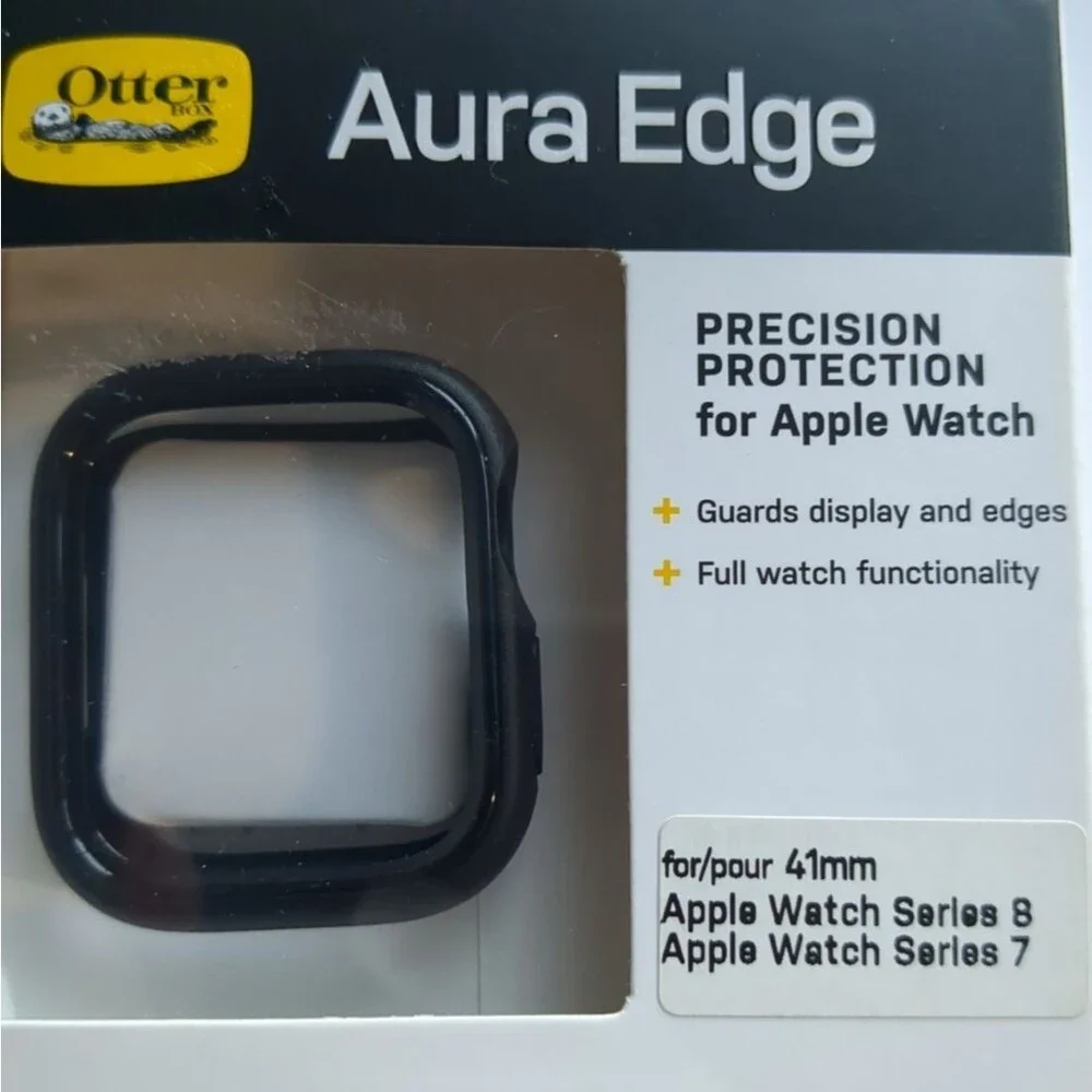 NEW Otterbox Aura Edge Apple Watch Protector 41mm Series 7 Series 8 Black